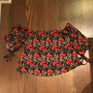 Club Monaco Floral Off The Shoulder Top